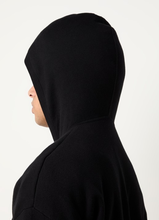 FLÂNEUR Atelier sweatvest van katoen met capcuchon - detail 3 zwart