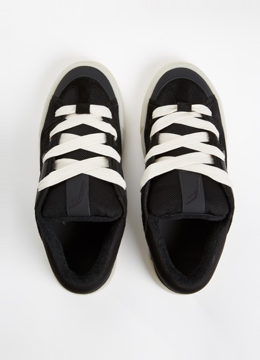 FLÂNEUR Avenue sneaker van kalfssuède met mesh details - detail 3 zwart