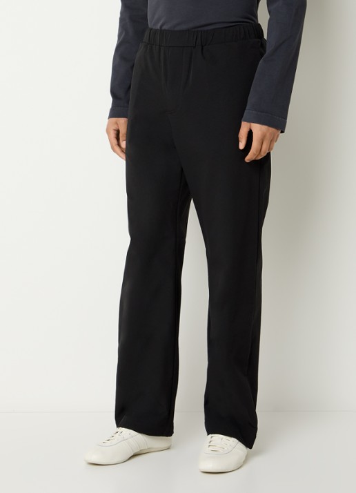 FLÂNEUR Badge straight fit broek met steekzakken