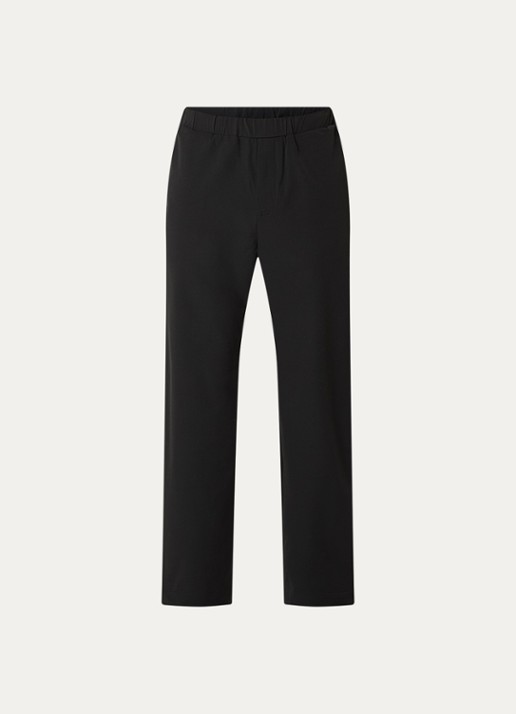 FLÂNEUR Badge straight fit broek met steekzakken - voorkant 2 zwart