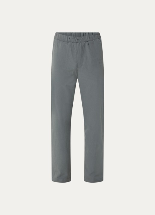 FLÂNEUR Badge straight fit broek met steekzakken - voorkant 4 grijs