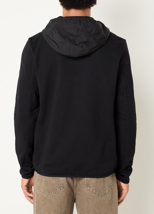 FLÂNEUR Badge sweatvest met gewatteerd voorpand - achterkant 4 zwart