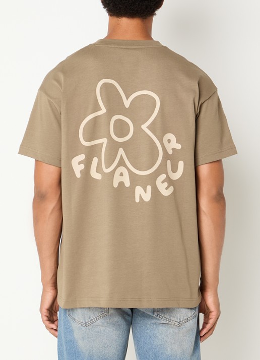 FLÂNEUR Blossom T-shirt met logo- en backprint