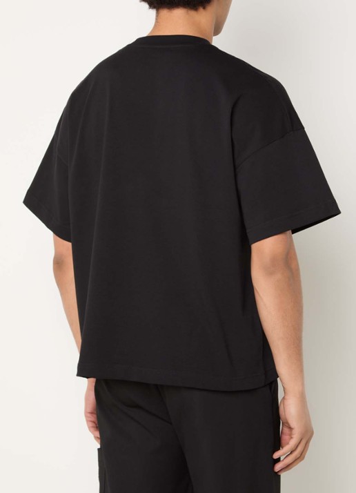 FLÂNEUR Box T-shirt met logoprint - achterkant zwart