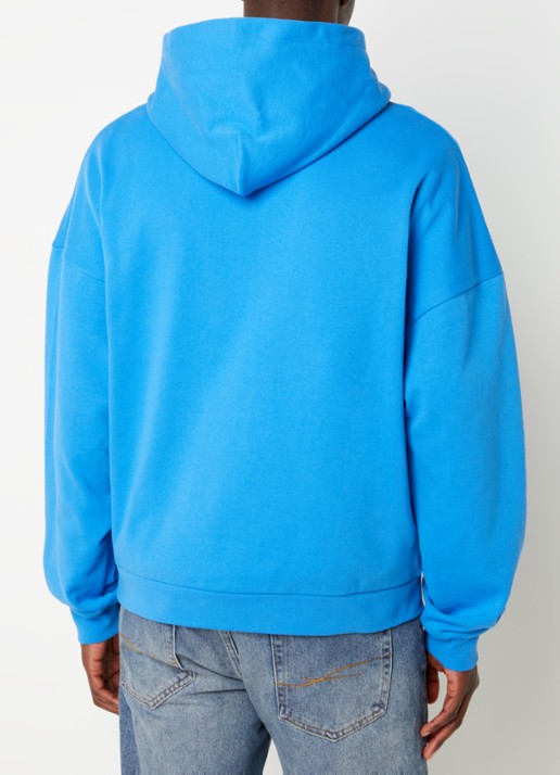 FLÂNEUR Embossed sweatvest met flock logoprint - achterkant 5 blauw