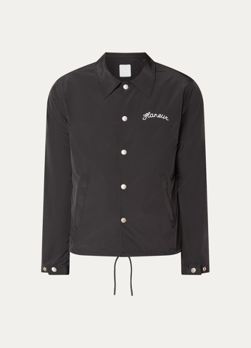 FLÂNEUR Jack met logoprint - voorkant zwart