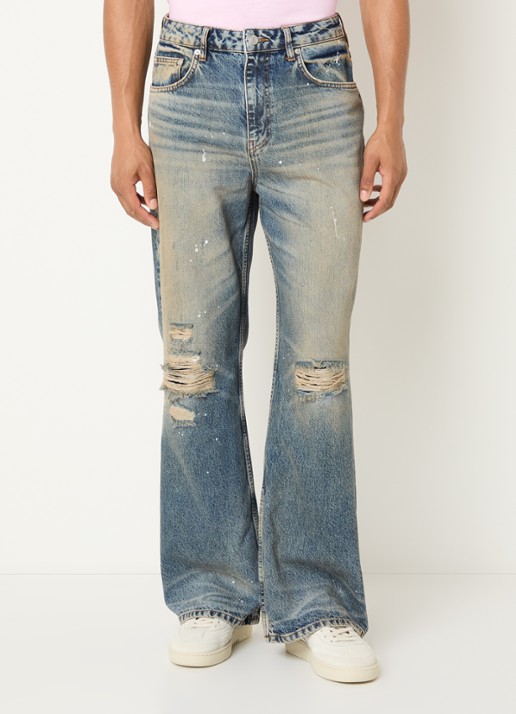 FLÂNEUR Loose fit jeans met destroyed afwerking