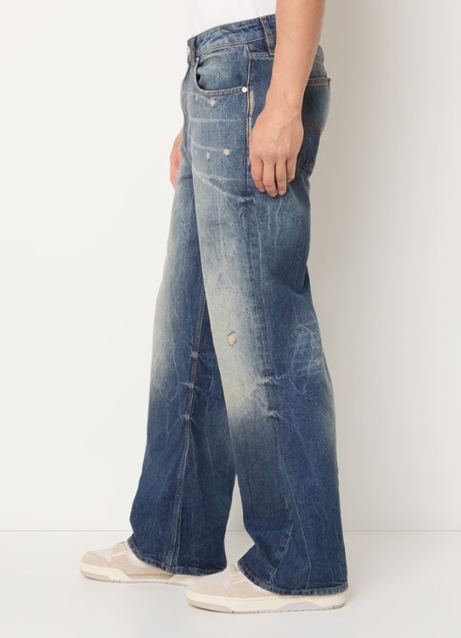 FLÂNEUR Loose fit jeans met donkere wassing - detail 4 beige