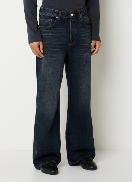 FLÂNEUR Loose fit jeans met donkere wassing