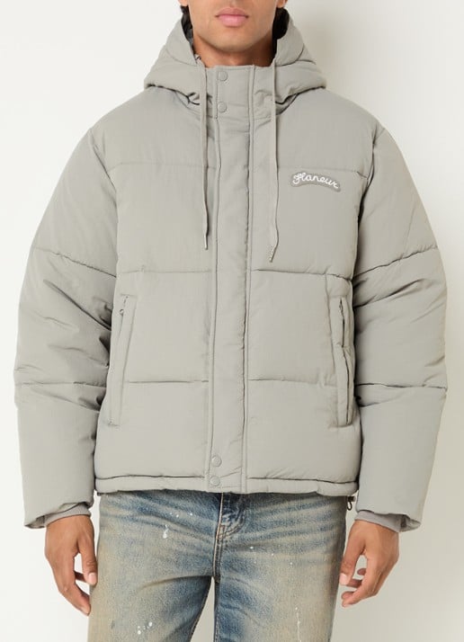 FLÂNEUR Signature puffer jack met capuchon en logo