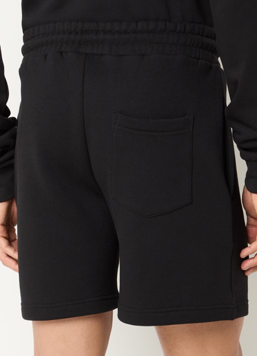 FLÂNEUR Signature straight fit korte joggingbroek met logo - achterkant zwart