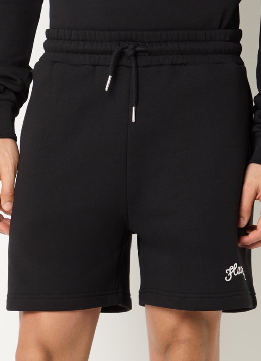 FLÂNEUR Signature straight fit korte joggingbroek met logo