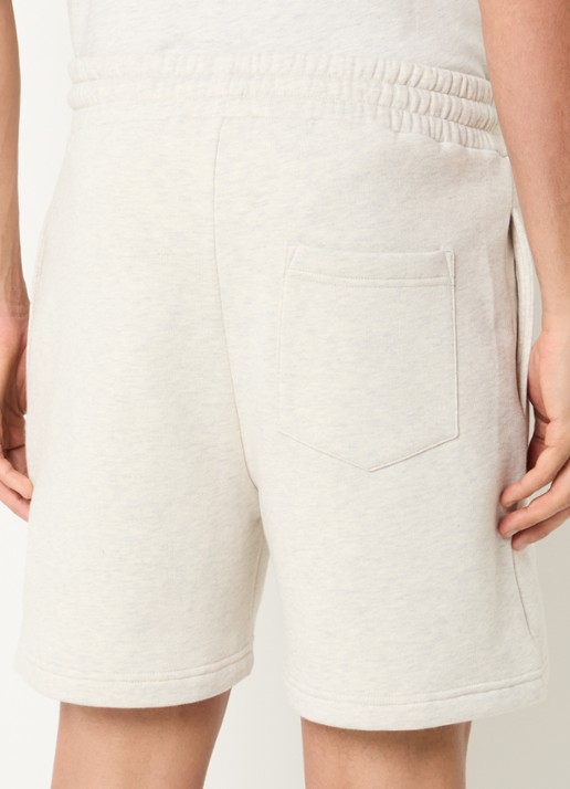 FLÂNEUR Signature straight fit korte joggingbroek met logo - achterkant 3 grijsmele