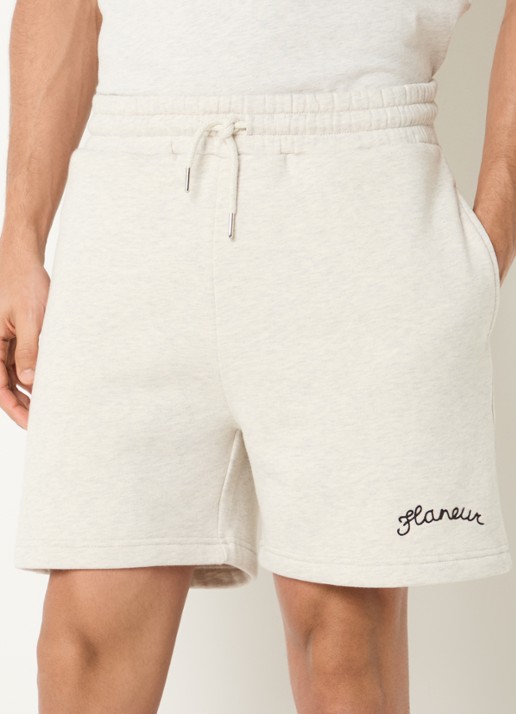 FLÂNEUR Signature straight fit korte joggingbroek met logo
