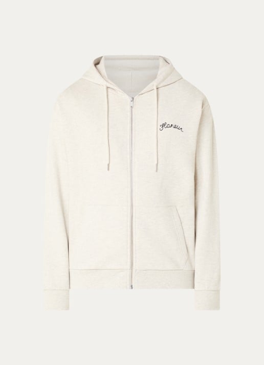 FLÂNEUR Signature sweatvest met logo - voorkant 4 grijsmele