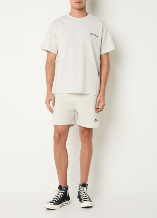 FLÂNEUR Signature T-shirt met logo - voorkant 2 grijsmele