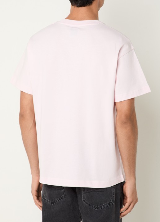 FLÂNEUR Signature T-shirt met logo - achterkant lichtroze