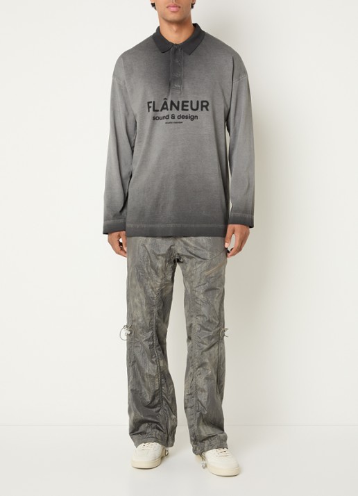 FLÂNEUR Sound & Design Studio Member regular fit polo met logoprint - voorkant 3 grijs