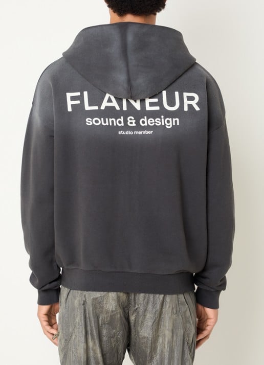 FLÂNEUR Sound & Design Studio Member sweatvest met logo- en backprint - detail 4 antraciet