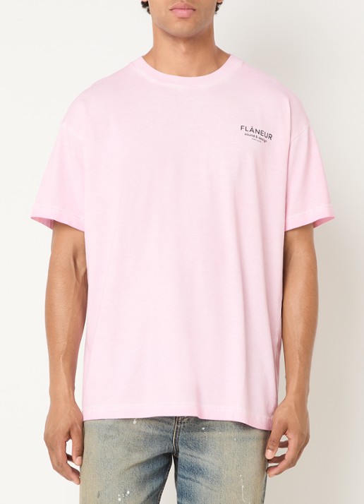 FLÂNEUR Sound & Design Studio Member T-shirt met logo- en backprint - achterkant 3 roze