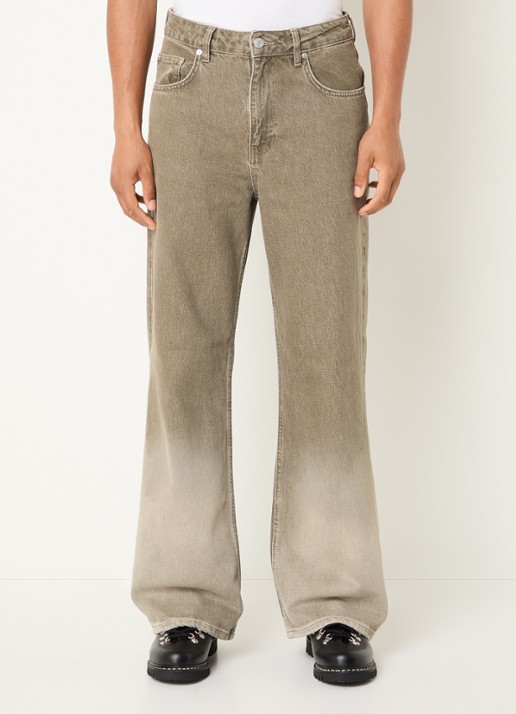 FLÂNEUR Straight leg jeans met gekleurde wassing - detail grijs