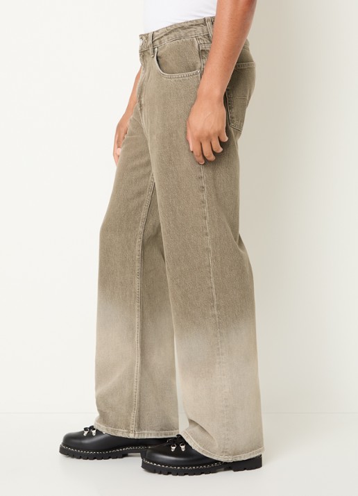 FLÂNEUR Straight leg jeans met gekleurde wassing - detail 2 grijs