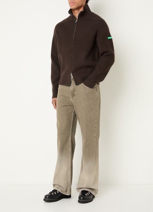 FLÂNEUR Straight leg jeans met gekleurde wassing - voorkant 4 grijs
