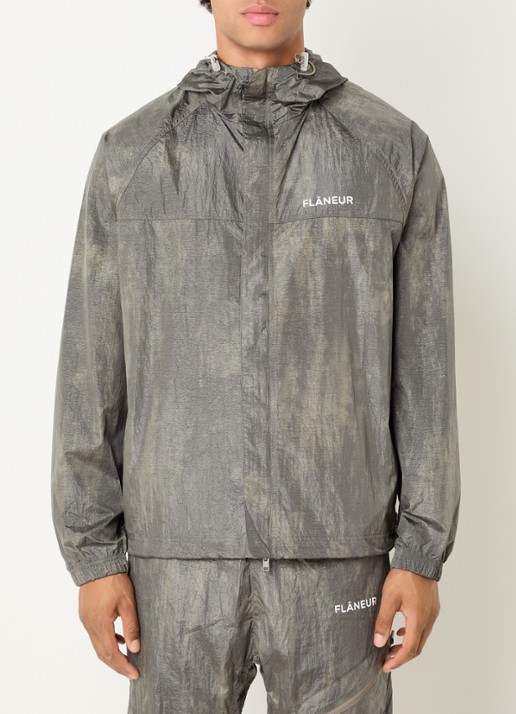 FLÂNEUR Turtle straight fit trackpants met logo en ritszakken