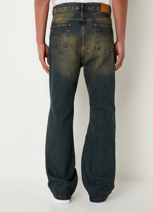 FLÂNEUR Window Metropole flared jeans met donkere wassing - achterkant indigo