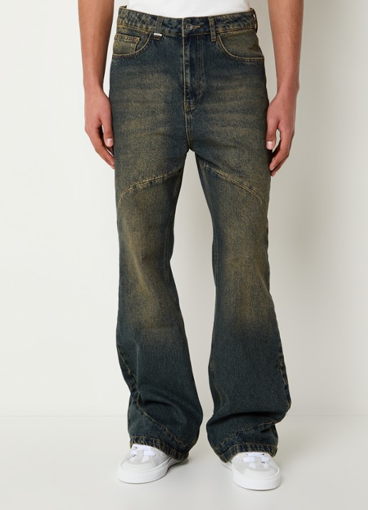 FLÂNEUR Window Metropole flared jeans met donkere wassing - detail 4 indigo