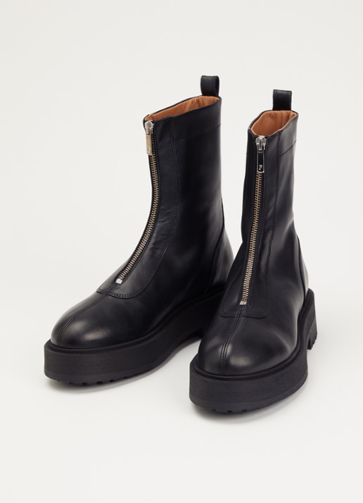 Flattered Alma biker boot van leer - detail zwart