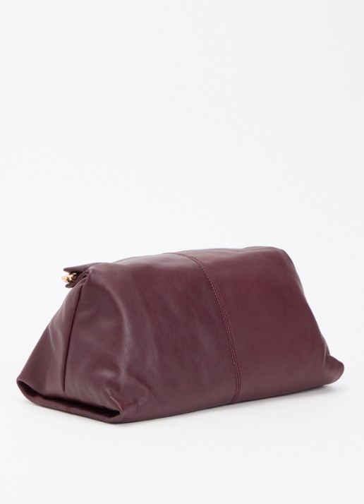 Flattered Clay clutch van leer - achterkant 5 bordeauxrood