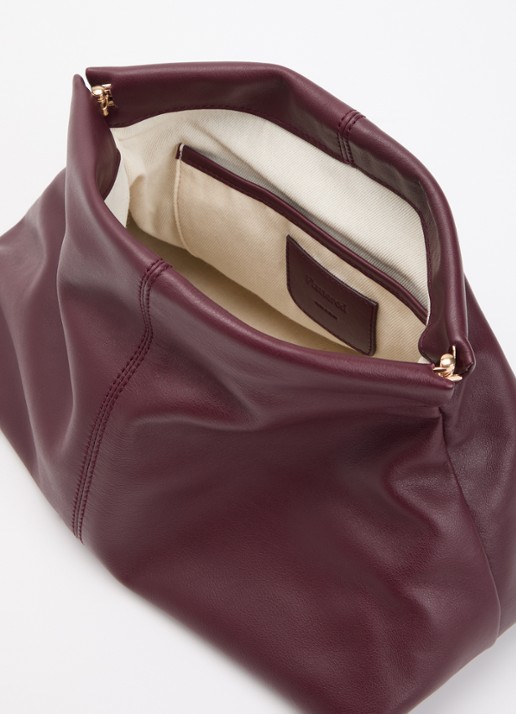 Flattered Clay clutch van leer - detail 2 bordeauxrood