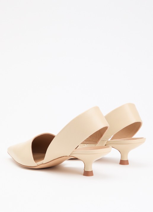 Flattered Ninni sling-back van leer - achterkant 2 beige