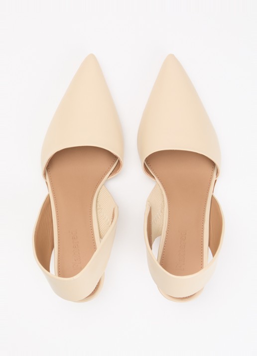 Flattered Ninni sling-back van leer - detail 4 beige