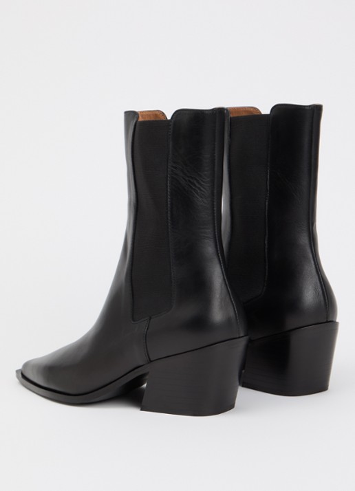 Flattered Sandra chelsea boot van leer - achterkant 3 zwart