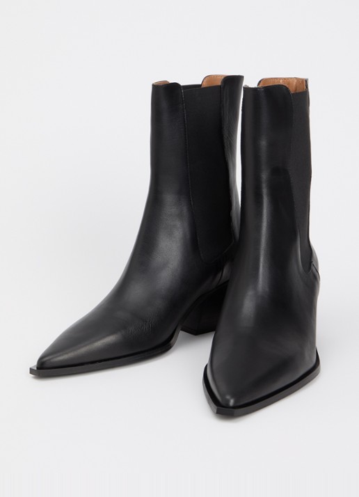 Flattered Sandra chelsea boot van leer - detail zwart