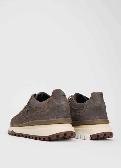 Floris van Bommel De Gripper 01.42 sneaker van nubuck - achterkant 4 taupe