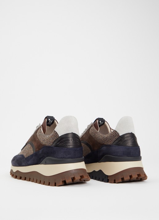 Floris van Bommel De Grommer 05.10 sneaker met suède details - achterkant 2 bruin