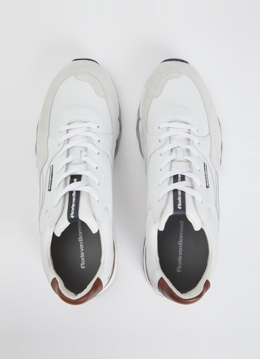 Floris van Bommel De Grommer 07.10 sneaker met suède details - detail 4 wit