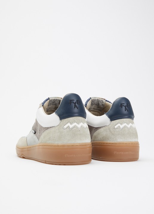 Floris van Bommel De Kupster 05.21 sneaker met suède details  - achterkant 5 lichtbruin