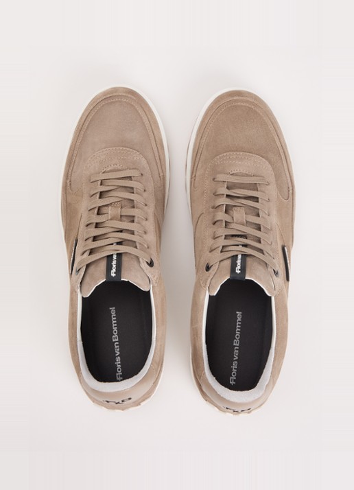 Floris van Bommel De Kupster 05.24 sneaker van leer - detail 4 donkerbeige