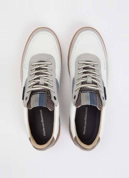 Floris van Bommel De Kupster sneaker van leer - detail 4 lichtgrijs