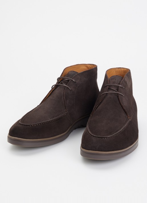 Floris van Bommel De Oister 05.00 casual veterschoen van suède - detail 2 donkerbruin