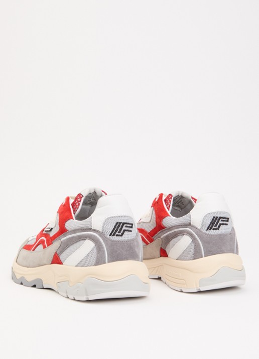 Floris van Bommel De Rezer 01.25 sneaker van leer met details van suéde  - achterkant 5 rood