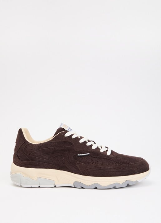 Floris van Bommel De Rezer 02.05 sneaker van suède - voorkant 2 donkerbruin