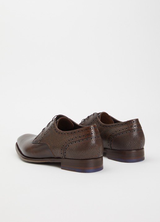 Floris van Bommel De Stapper 39.80 brogue van leer - achterkant 4 donkerbruin