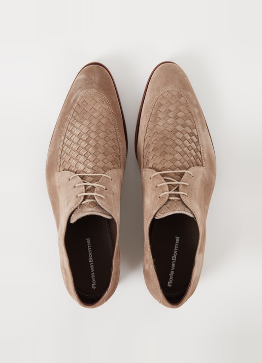 Floris van Bommel De stapper 50.02 veterschoen van suède  - detail 3 zand