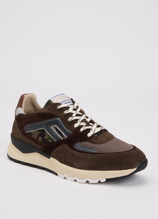 Floris van Bommel De Treener 01.19 sneaker van suède met details van leer