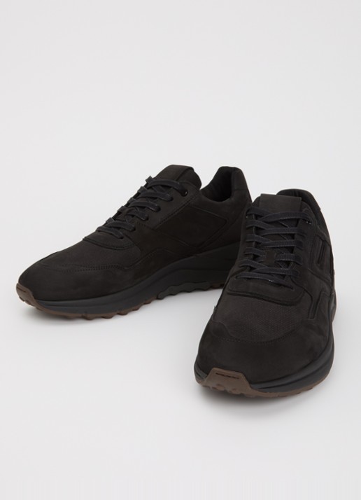 Floris van Bommel De Trikker 02.20 sneaker van nubuck - detail zwart